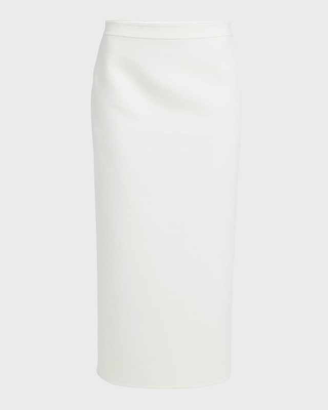 Cashmere Compact Pencil Midi Skirt
